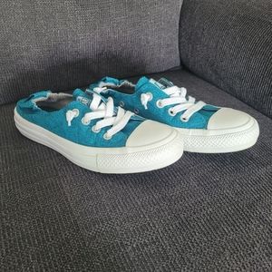 Womens Teal Green Lace Slip-on Converse